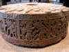 epv 0199.jpg Musée d'Anthropologie, salle Mexica, le Cuauhxicalli, monument cylindrique, relatant les victoires de Moctezuma 1er